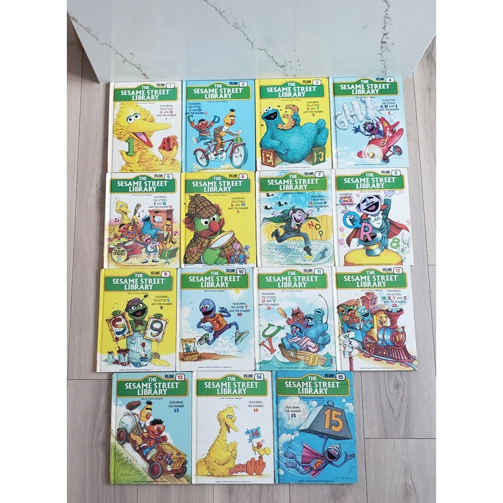 The Sesame Street Library Complete Book Set Vol. 1-15 ABCs‎ 1978 Hardcover Lot